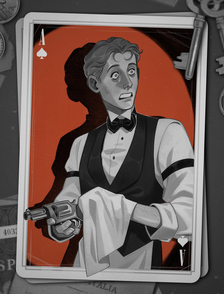 "Ace of Spades" Portrait inspired in poker suit cards